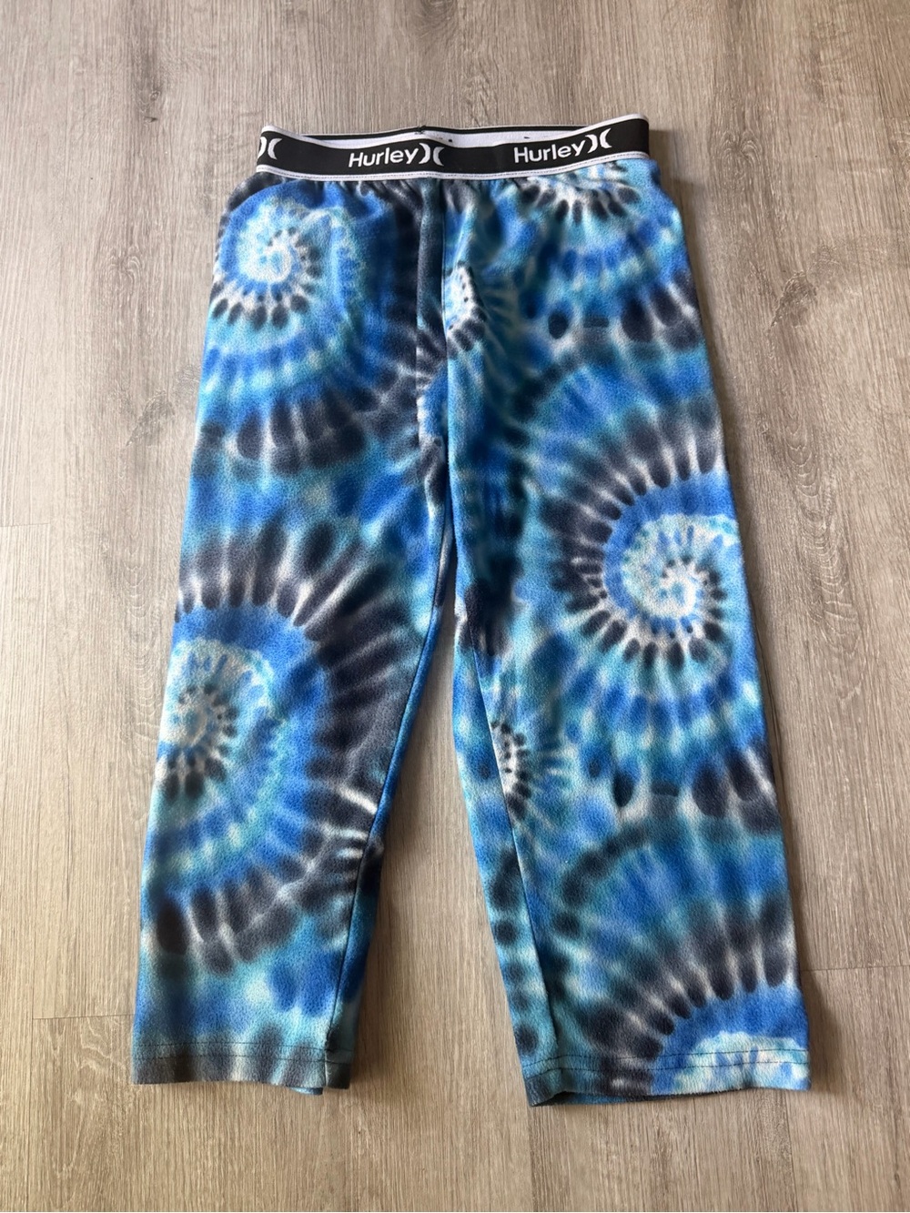 Hurley Blue and Black Spiral Tie-Dye pajama pants